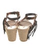 Valentino Leather Fringe Trim Accent Espadrilles