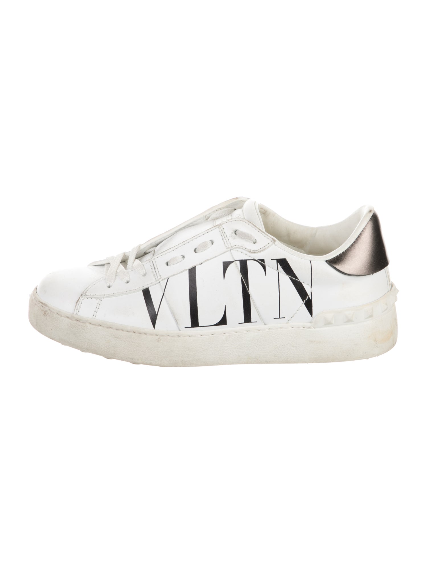 Valentino Rockstud Accents Leather Sneakers