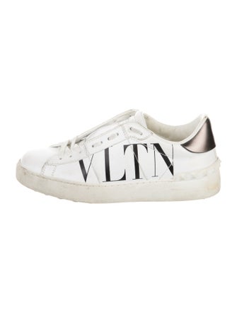 Valentino Rockstud Accents Leather Sneakers