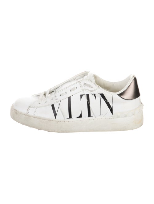 Valentino Rockstud Accents Leather Sneakers