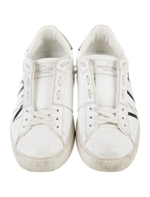 Valentino Rockstud Accents Leather Sneakers