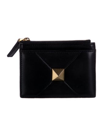 Valentino Roman Stud Leather Card Holder