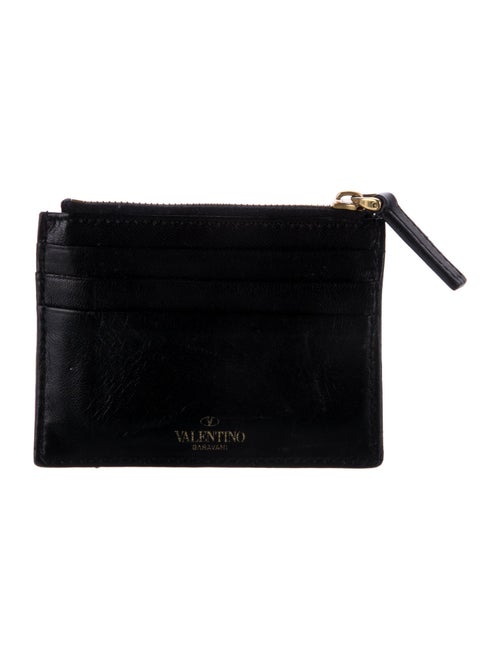 Valentino Roman Stud Leather Card Holder