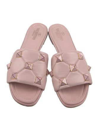 Valentino Rockstud Accents Leather Mules