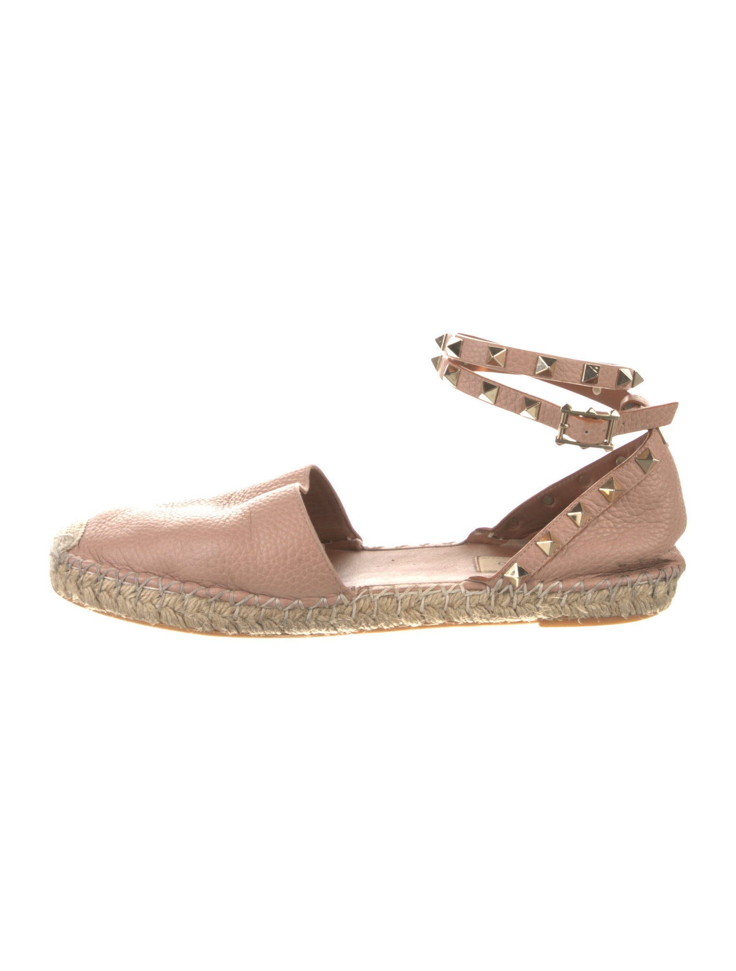 Valentino Rockstud Accents Leather Espadrilles