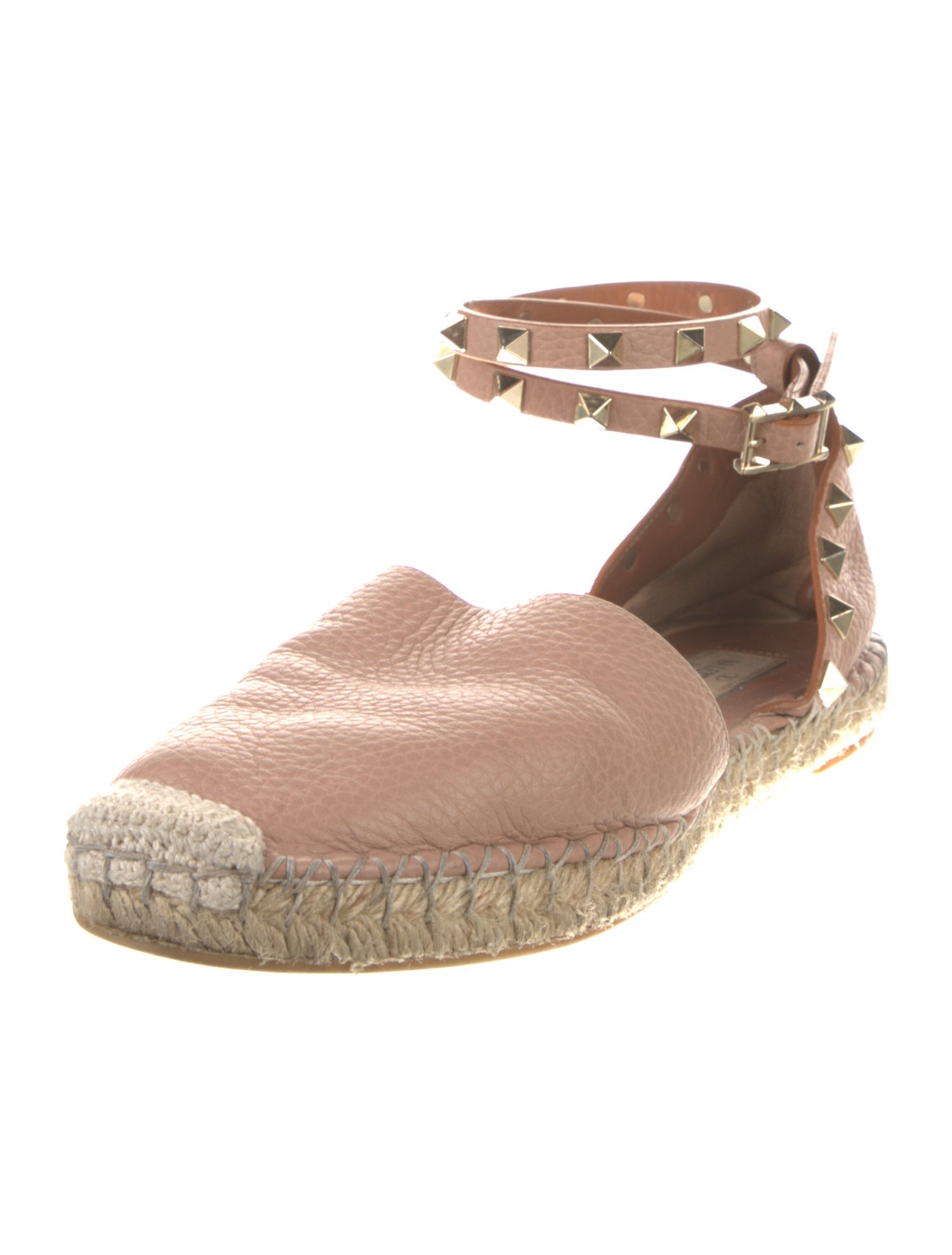 Valentino Rockstud Accents Leather Espadrilles