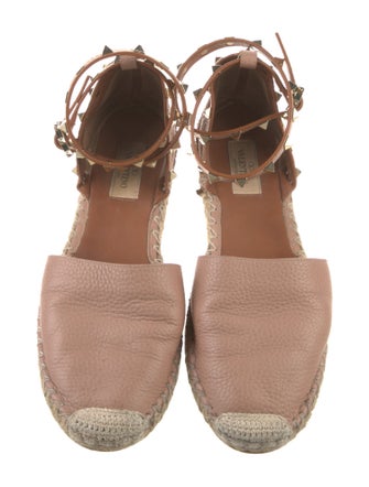 Valentino Rockstud Accents Leather Espadrilles