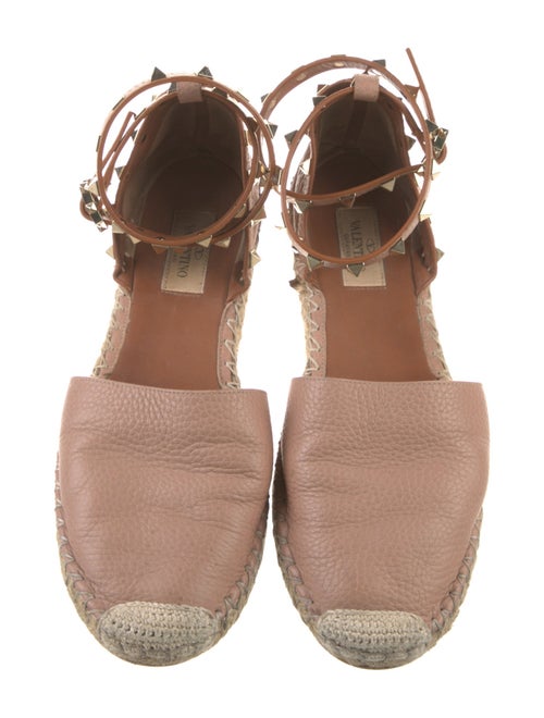 Valentino Rockstud Accents Leather Espadrilles
