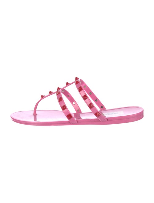 Valentino Rockstud Accents PVC T-Strap Sandals