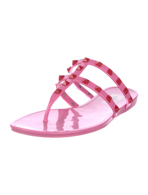 Valentino Rockstud Accents PVC T-Strap Sandals