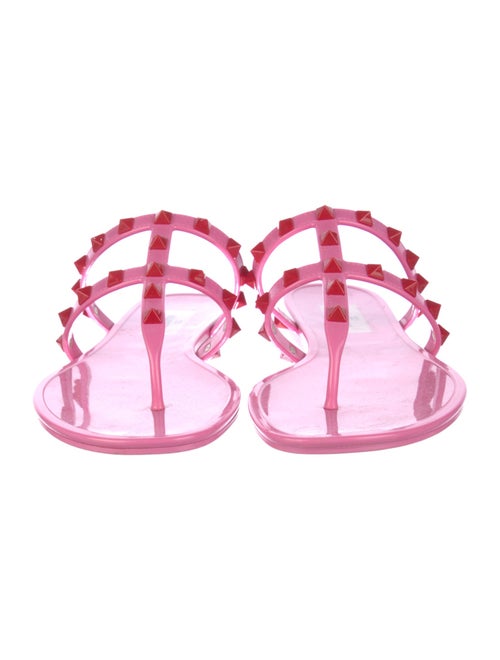 Valentino Rockstud Accents PVC T-Strap Sandals