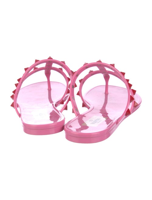 Valentino Rockstud Accents PVC T-Strap Sandals