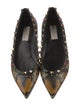 Valentino Rockstud Accents Snakeskin Flats