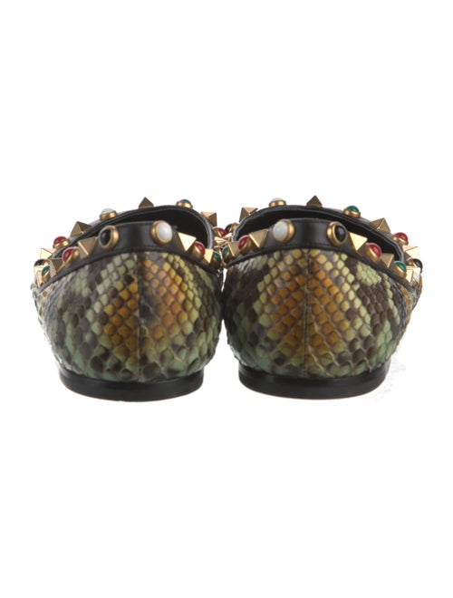 Valentino Rockstud Accents Snakeskin Flats
