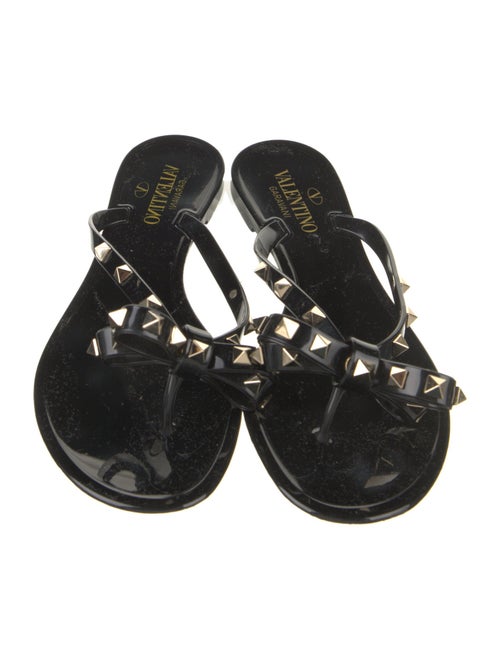 Valentino Rockstud Accents Rubber Slides