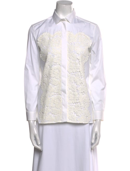 Valentino Three-Quarter Sleeve Button-Up Top