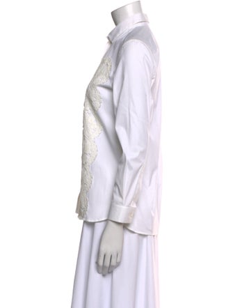 Valentino Three-Quarter Sleeve Button-Up Top