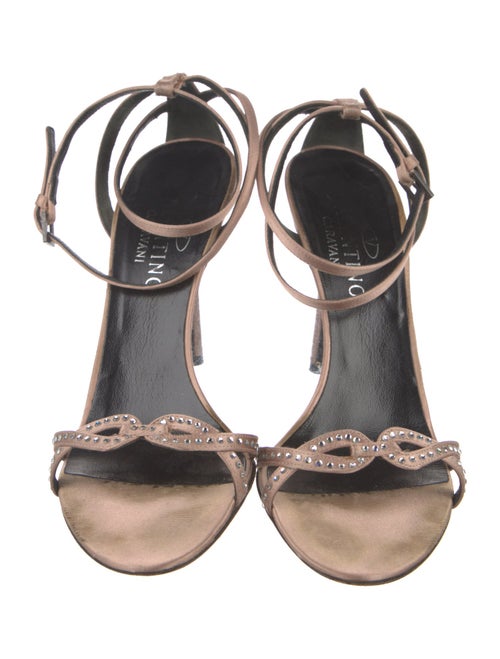 Valentino Satin Crystal Embellishments Sandals
