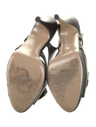 Valentino Leather Cutout Accent Slingback Pumps
