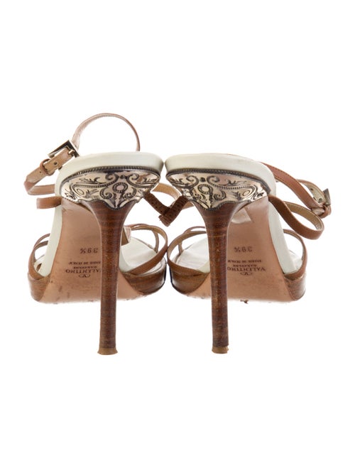 Valentino Leather T-Strap Sandals