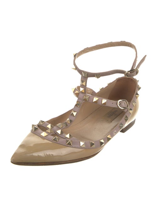 Valentino Rockstud Accents Patent Leather Ballet Flats
