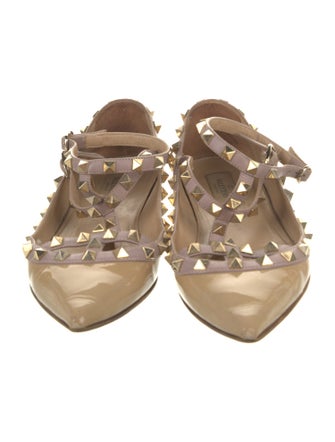 Valentino Rockstud Accents Patent Leather Ballet Flats