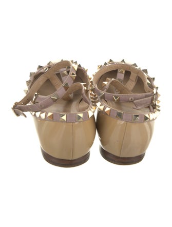Valentino Rockstud Accents Patent Leather Ballet Flats