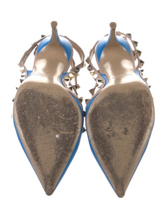 Valentino Rockstud Accents Leather T-Strap Pumps