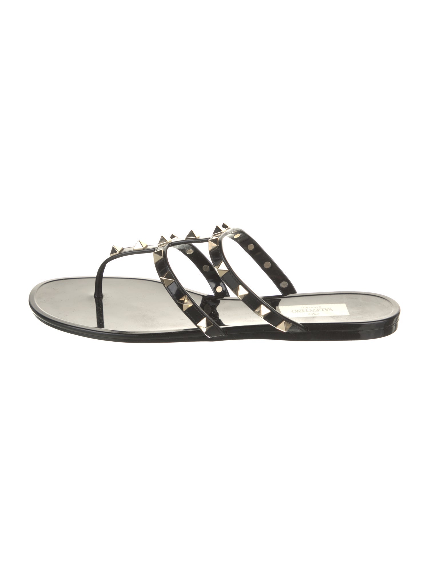 Valentino Rockstud Accents Rubber Slingback Sandals