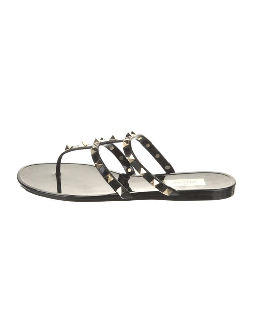 Valentino Rockstud Accents Rubber Slingback Sandals
