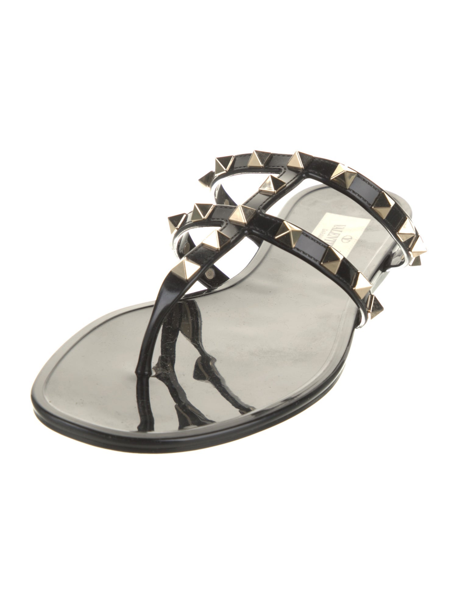 Valentino Rockstud Accents Rubber Slingback Sandals