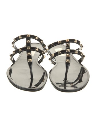 Valentino Rockstud Accents Rubber Slingback Sandals