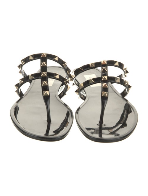 Valentino Rockstud Accents Rubber Slingback Sandals
