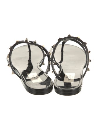 Valentino Rockstud Accents Rubber Slingback Sandals