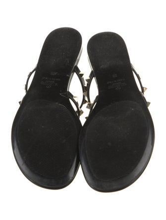 Valentino Rockstud Accents Rubber Slingback Sandals