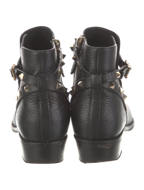 Valentino Rockstud Accents Leather Moto Boots