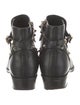 Valentino Rockstud Accents Leather Moto Boots
