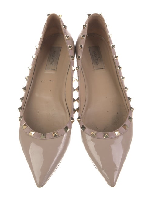 Valentino Rockstud Accents Patent Leather Ballet Flats