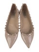 Valentino Rockstud Accents Patent Leather Ballet Flats