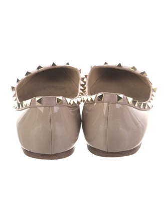 Valentino Rockstud Accents Patent Leather Ballet Flats