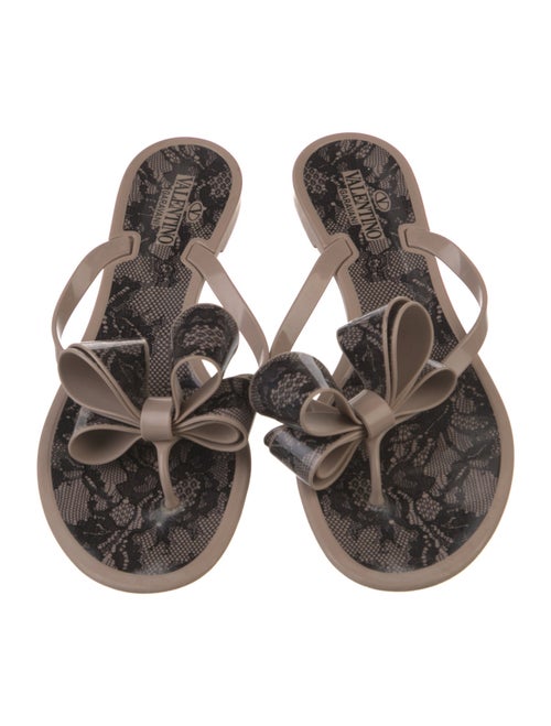 Valentino Rubber Bow Accents Slides