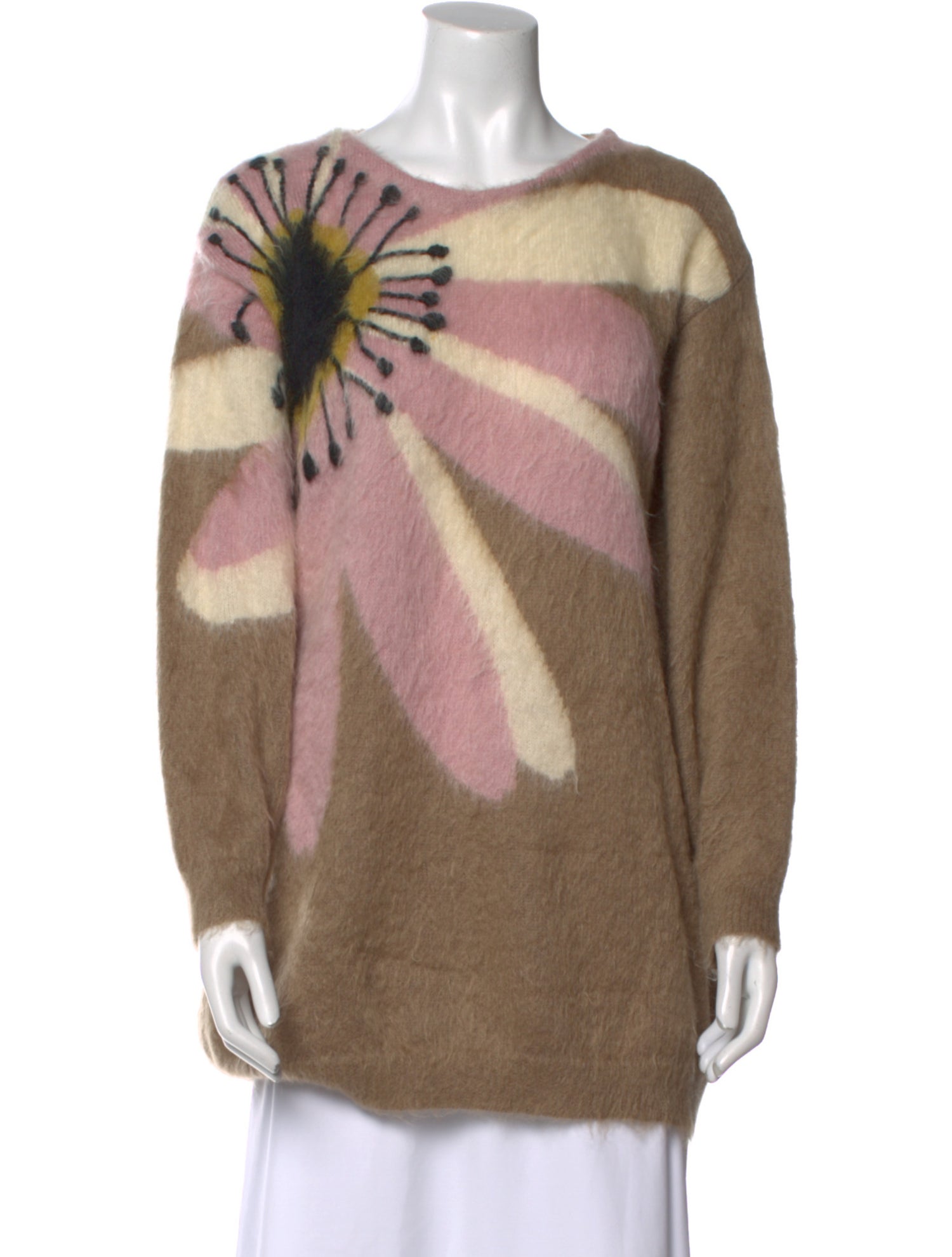 Valentino Mohair Graphic Print Sweater