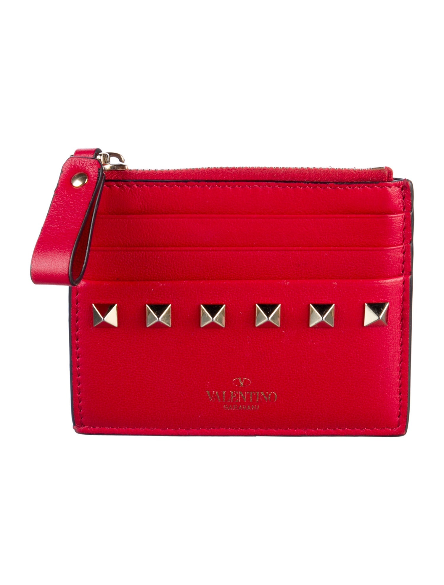 Valentino Rockstud Accents Leather Wallet
