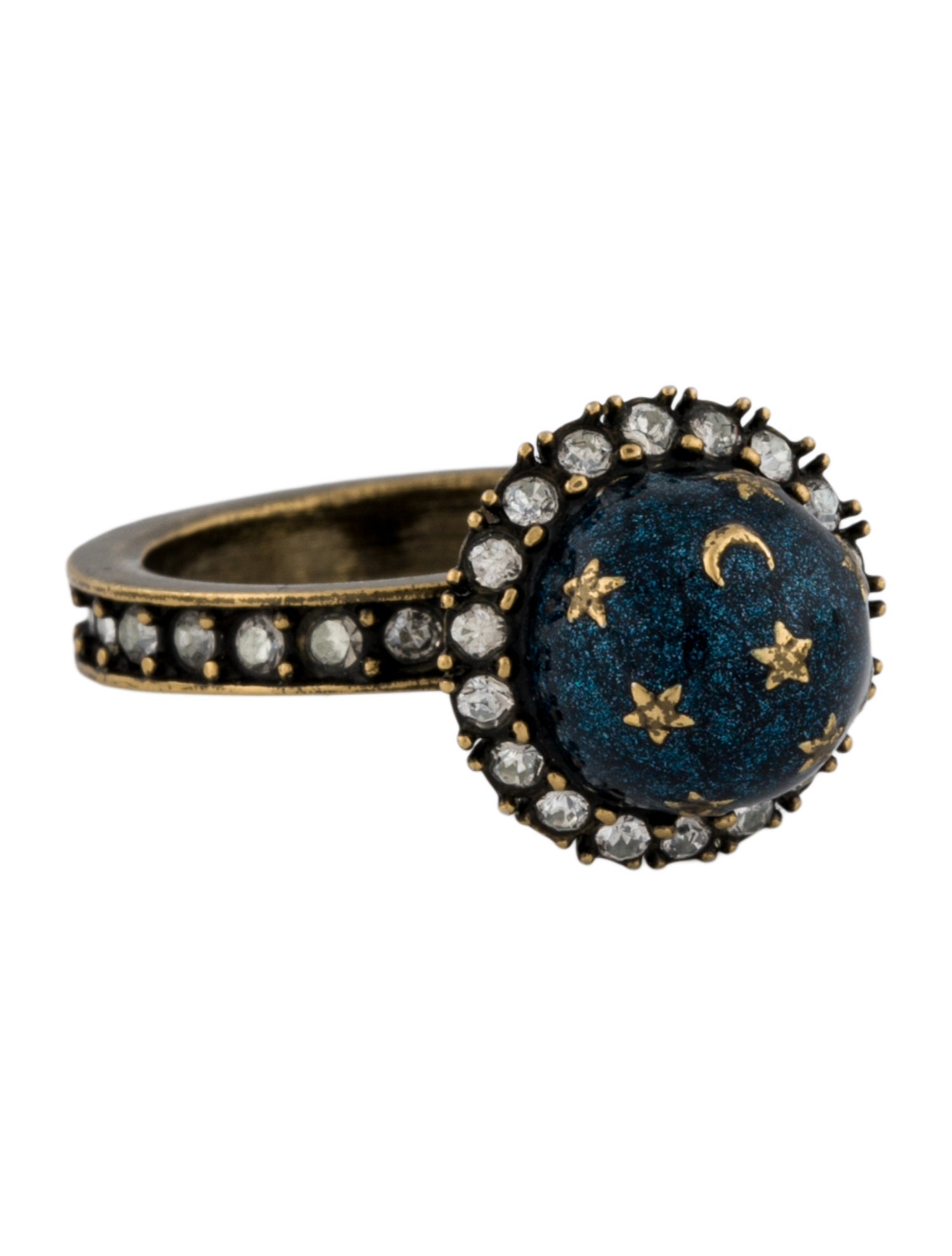 Valentino Enamel & Crystal 'Planet & Stars' Cocktail Ring