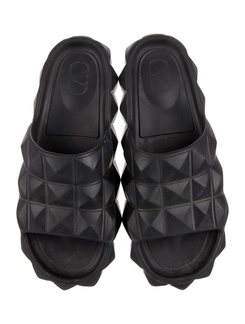 Valentino Rockstud Accents Rubber Slides