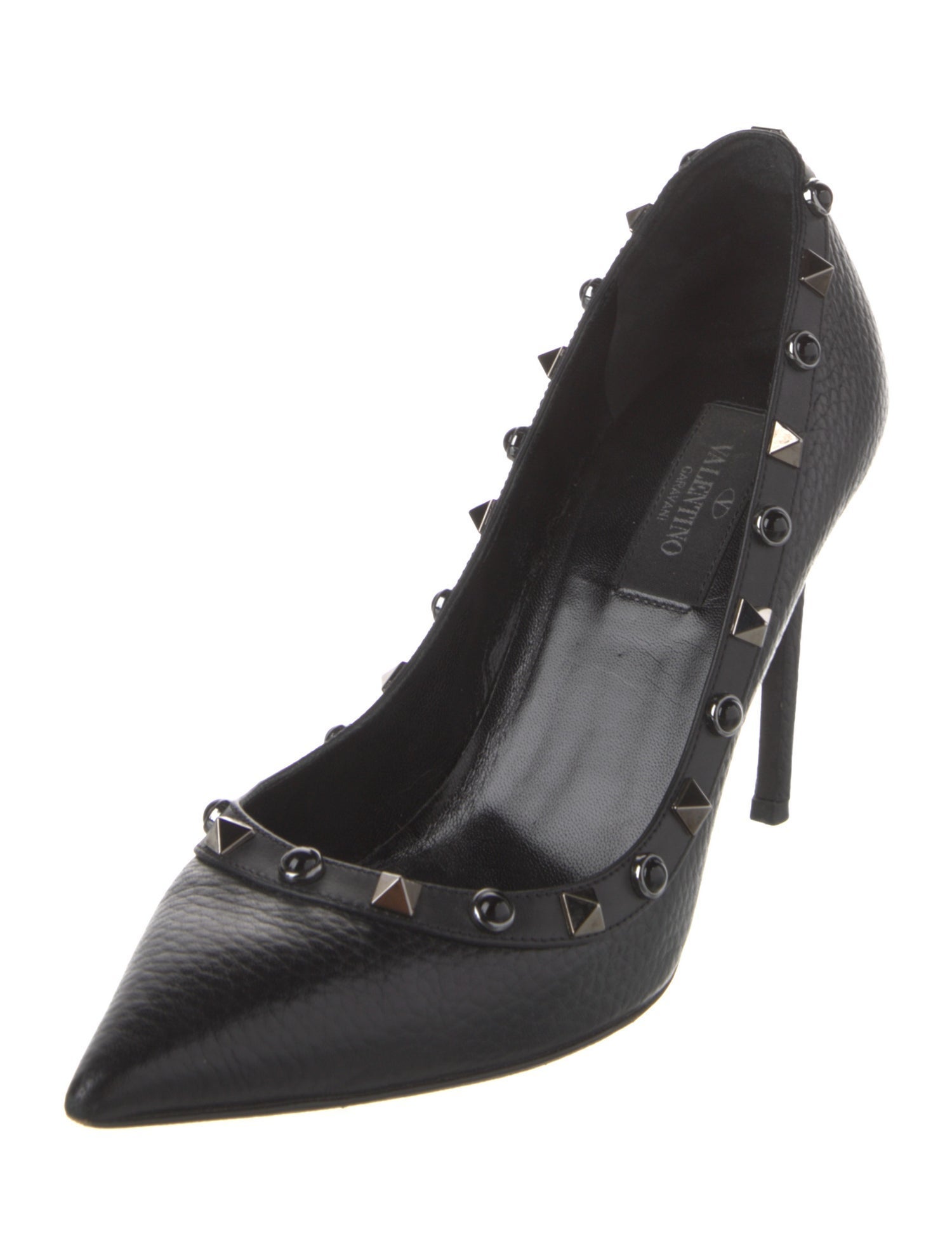 Valentino Rockstud Accents Leather Pumps