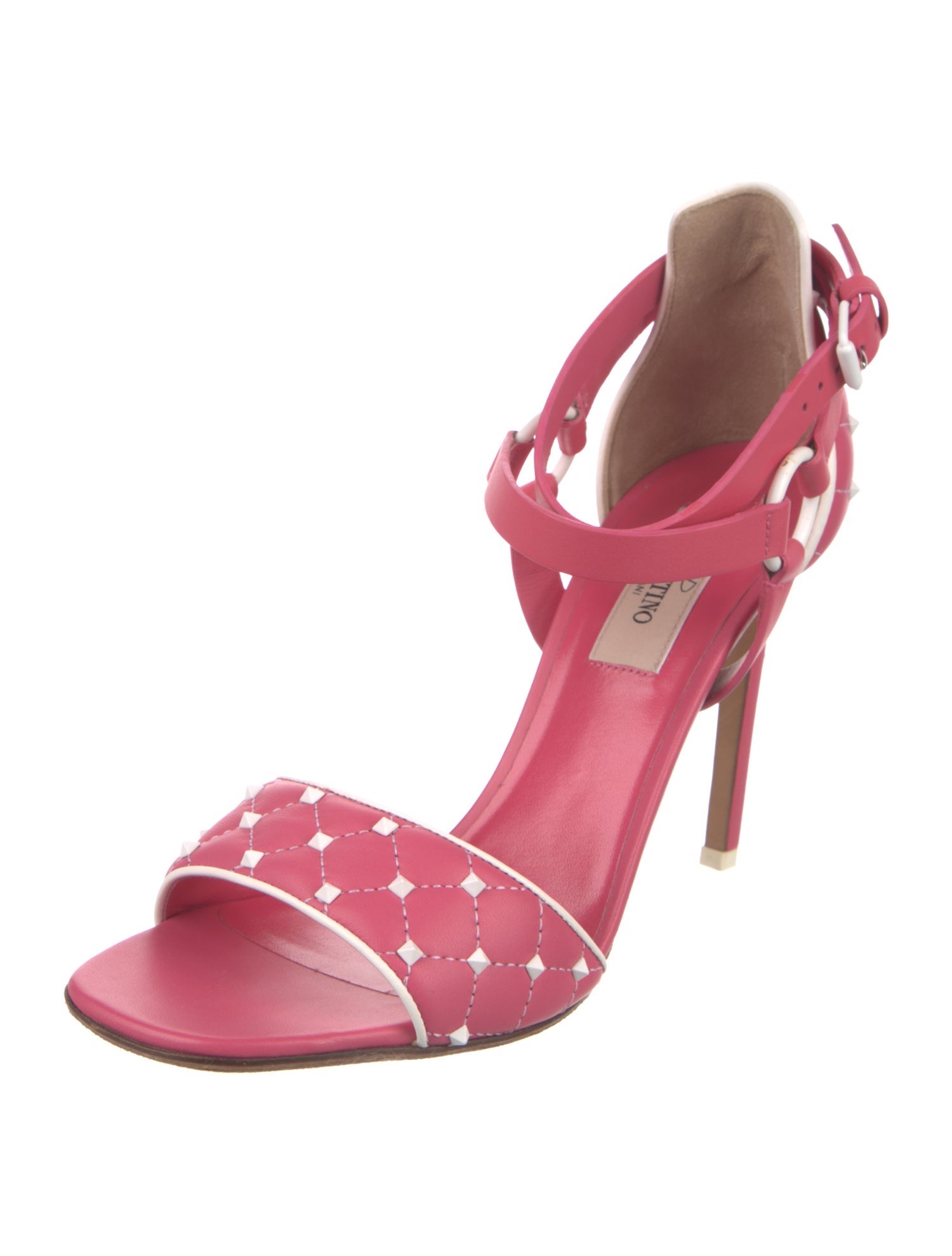 Valentino Quilted Pattern Leather Sandals