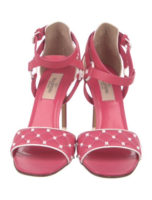 Valentino Quilted Pattern Leather Sandals