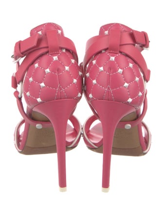 Valentino Quilted Pattern Leather Sandals