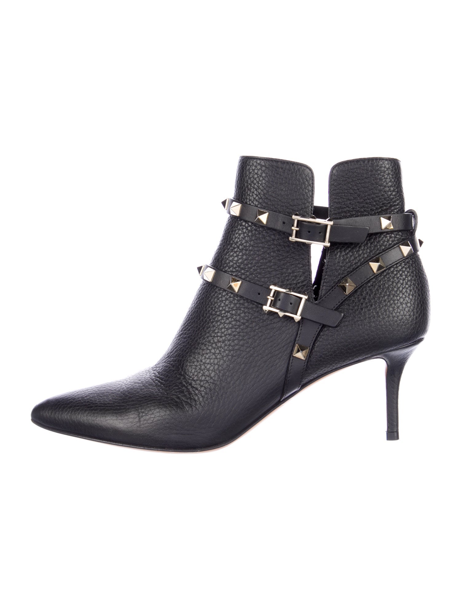 Valentino Rockstud Accents Leather Boots